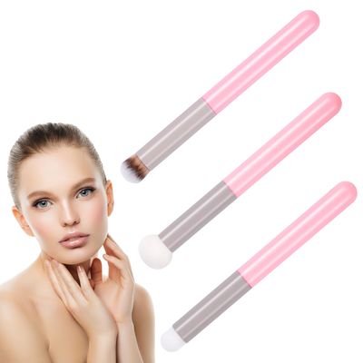 Foundation Concealer Brushes, Mushroom Sponge Stick 3 Pcs, Mini Makeup Lip Brush Set, Soft Concealer Sponge Applicator for Face Angled Lip Beauty Foundation, Women Girls Gifts