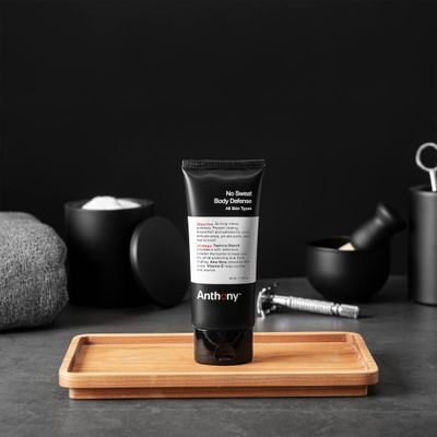 Anthony No Sweat Body Defense Deodorant for Men - Anti-Chafing, Anti-Itch Cream-to-Powder Lotion for Sweat and Body Odor Control - 3 Fl Oz