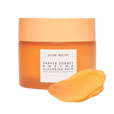 Glow Recipe Papaya Enzyme Cleansing Balm Makeup Remover - Gentle Exfoliator, Makeup Melting Balm &amp; Face Cleanser for Women - Exfoliating Face Wash to Even Skin Tone &amp; Lock-in Facial Hydration (3.38oz)