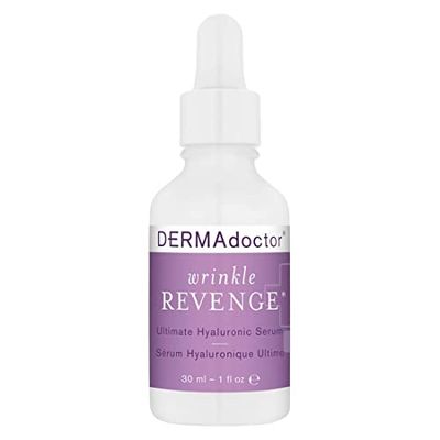 DERMAdoctor Wrinkle Revenge Dermatologist Formulated Anti Aging Hyaluronic Acid Serum for Face, Hydrating Serum, Wrinkle Filler &amp; Hydrating Primer - 1 fl oz