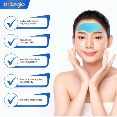 Forehead Wrinkle Patches with Aloe, Collagen, Vitamin E & Hyaluronic Acid - 14 Cooling Patches for Hydrating and Anti-Wrinkle Treatment - Effective Forehead Lines Remover and Patches for Wrinkles