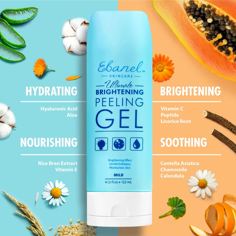 Ebanel Exfoliating Face Scrub Peeling Gel, Brightening Moisturizing Cleanser, Dead Skin Remover for Face, Exfoliating Facial Wash with Centella, Hyaluronic Acid, Vitamin C &amp; E