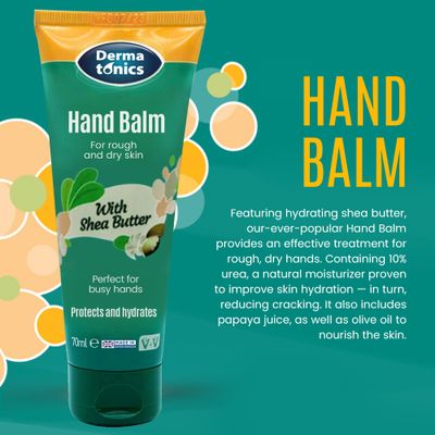 Dermatonics Natural Hand Care Balm | Shea Butter and Urea Formula for Rough, Dry Skin and Cracking | Expert Formulated and Paraben-free | Moisturizing Cream for Soft and Nourished Hands | 2.37 fl oz