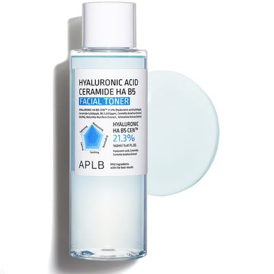 APLB Hyaluronic Acid Ceramide HA B5 Facial Toner | HYALURONIC HA B5 CEN 21.3% 5.41 FL.OZ/Korean Skincare, Replenishing Moisture, Revitalize for Gentle and Improve Skin Texture