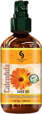 Cavin Schon 4 fl oz 100% Pure Calendula Infused Oil - for Body, Nails &amp; Hair - Perfect Natural Skin Moisturizer