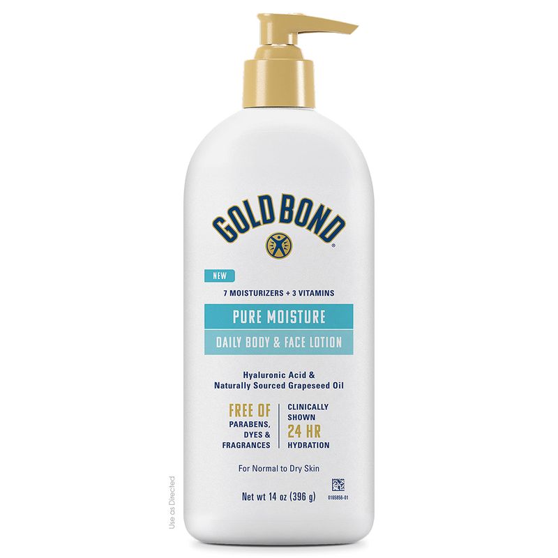 Gold Bond Pure Moisture Lotion, 14 oz., Ultra-lightweight Daily Body &amp; Face Lotion for Dry Skin