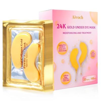 Aivoch 20Pairs/40Pcs 24K Gold Eye Patches, Collagen Eye Masks for Dark Circles and Eye Bags, Smooth Wrinkles &amp; Puffy Eyes, Moisturizing Eye Skin, Skincare Eye Treatment, Beauty &amp; Personal Care