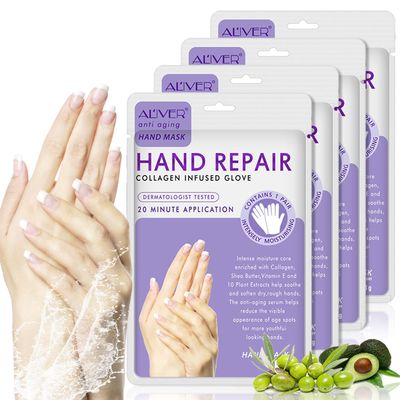 AIQIUSHA 4 Pack Hands Moisturizing Gloves, Hand Spa Mask Infused Collagen, Serum + Vitamins + Natural Plant Extracts for Dry, Cracked Hands, Moisturizer Hands Mask, Repair Rough Skin for Women&amp;Men