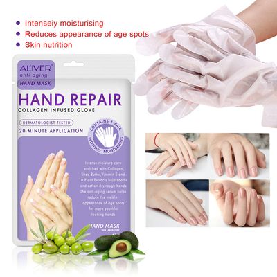 AIQIUSHA 4 Pack Hands Moisturizing Gloves, Hand Spa Mask Infused Collagen, Serum + Vitamins + Natural Plant Extracts for Dry, Cracked Hands, Moisturizer Hands Mask, Repair Rough Skin for Women&amp;Men