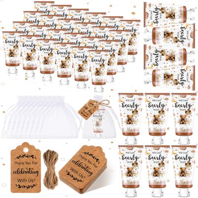 Dansib 48 Sets Baby Shower Hand Cream Baby Shower Party Favors for Guests Christmas Hand Cream Gift Bulk Travel Size Hand Lotion Hand Cream Set for Wedding Baby Shower Christmas(Bear)
