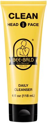 Bee Bald CLEAN Daily Cleanser for Face and Head, Premium Facial Cleanser for Men and Women, Refreshes and Thoroughly Cleans (4 fl Oz)