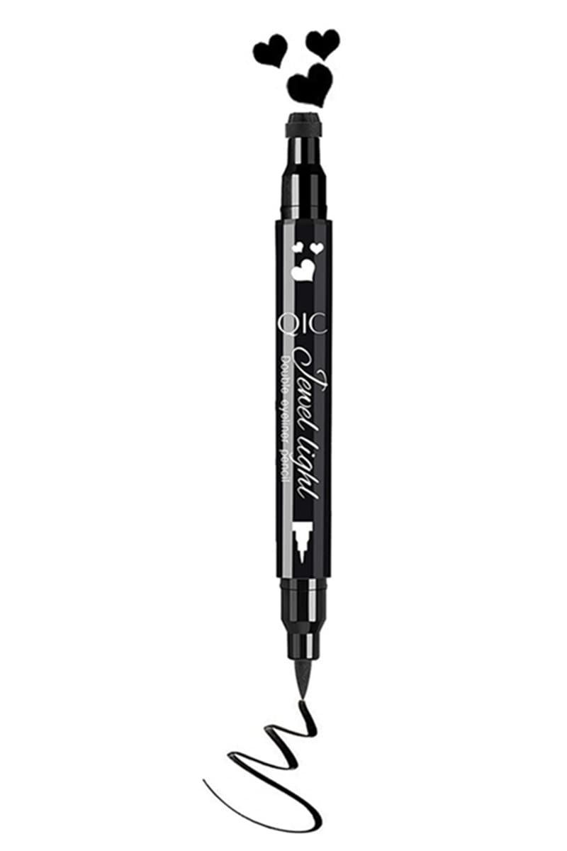 Go Ho Black Liquid Eyeliner Stamp,Heart Stamp Eyeliner Makeup,Heart Gifts,Double-seal Waterproof Eyeliner Pen,Long-lasting Smudge-proof Eye Liner Makeup Tools,1 PC