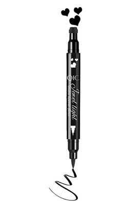 Go Ho Black Liquid Eyeliner Stamp,Heart Stamp Eyeliner Makeup,Heart Gifts,Double-seal Waterproof Eyeliner Pen,Long-lasting Smudge-proof Eye Liner Makeup Tools,1 PC