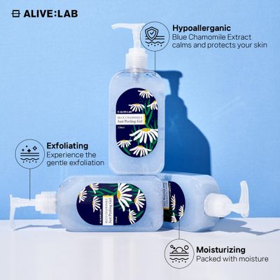 ALIVELAB Gentle Exfoliating Face Peeling Gel Water-Based Face Scrub with Camomile Extract, Skincare essential for All Skin types (7.8 fl.oz)