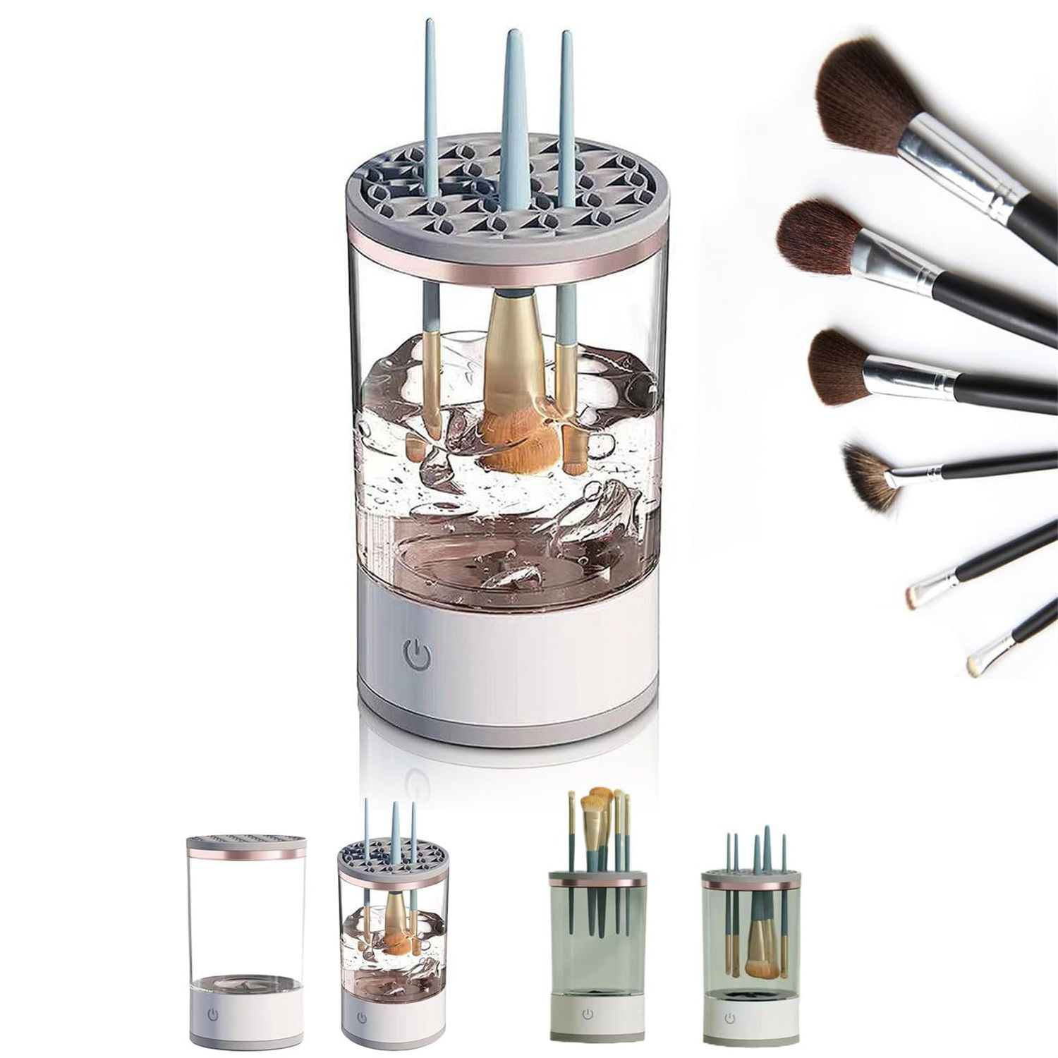 Electric Makeup Brush Cleaner Machine, 1 Pack - White | Efficient Makeup Brush Cleaner for All Brush Types, Keeps Brushes Hygienic and Skin Healthy