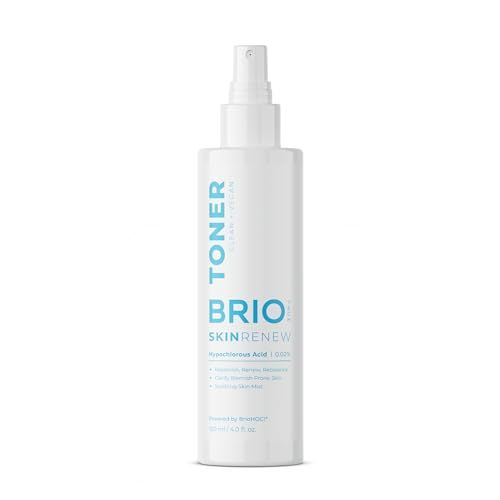 BRIOTECH Skin Renew Toner, Hypochlorous Acid Spray Topical Skin Spray for Face and Skin, Minimize Appearance of Blemishes, Soothing Mist for Redness &amp; Bumps, Skin Care Stocking Stuffer, 4 fl oz