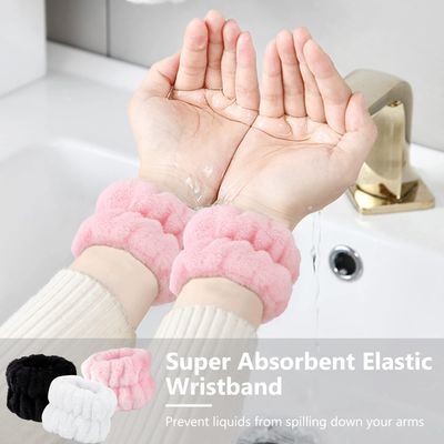 BAHABY 9 PCS Spa Facial Headbands and Wrist Bands Set, Cloth Headband Adjustable Hairband Highly Absorbent Wristbands Headband for Washing Face Shower Skincare Makeup (White, Black, Pink)