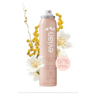 Evian Calm Facial Mist - Soothe Sensitivity - Reduce Reactivity - Replenish Hydration - Organic - All Skin Types - French Alps Skincare