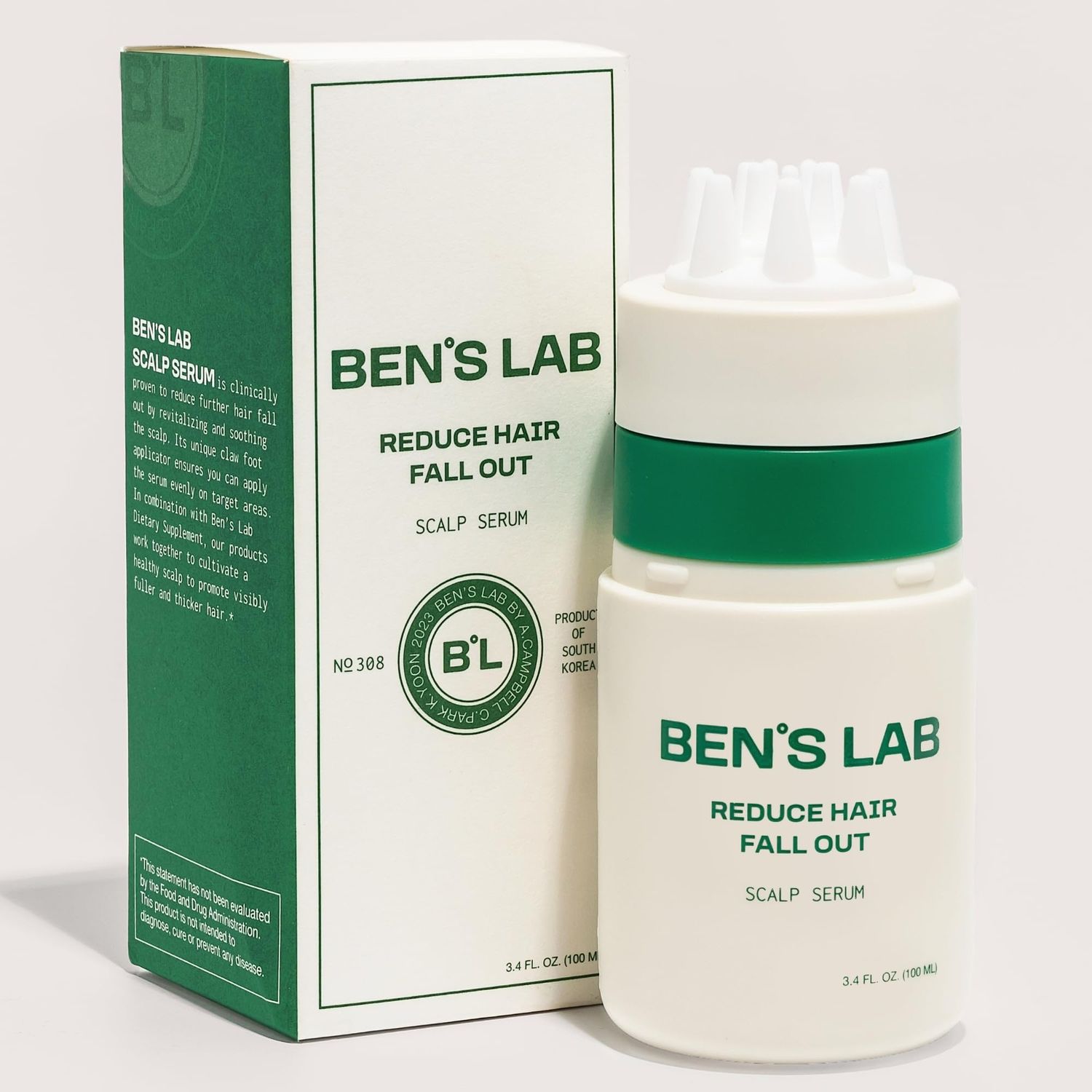 BEN&#39;S LAB Scalp Massage Hair Revival Serum for Thin Hair and Sensitive Skin | Advanced Korean Scalp Care For Healthier, Thicker Looking Hair | 100 fl. oz.