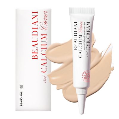 BEAUDIANI Calcium cover eye cream for dark circles &amp; puffiness, Korean eye cream, daily wrinkle cream, anti aging, skin care treatment for women and men, 15ml