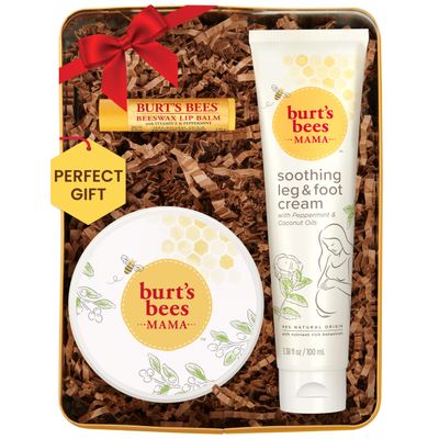 Burt&#39;s Bees Pregnancy Essentials Gifts Set, 3 Giftable Baby Shower Products &amp; Must Have Baby Registry Items, Nourishing Skincare - Mama Belly Butter, Original Lip Balm, Leg &amp; Foot Cream