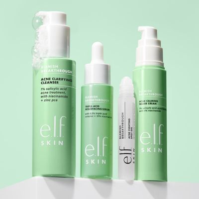e.l.f. SKIN Blemish Breakthrough Calming Water Cream, Lightweight Blemish-Fighting Face Moisturiser, Prevents New Blemishes &amp; Calms Skin