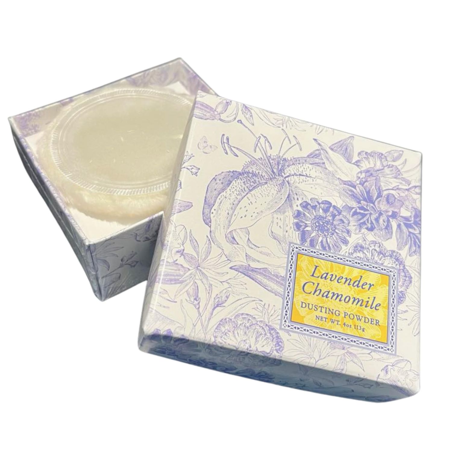 Greenwich Bay Trading Company Lavender Chamomile Dusting Powder - 4 oz, Gentle Talc-Free Body Powder with Soothing Lavender &amp; Chamomile, Ideal for All Skin Types