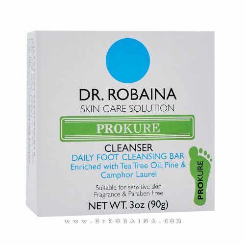 Dr. Robaina Foot Cleanser Bar for Dry, Cracked Feet - Hydrating &amp; Gentle Exfoliation with Tea Tree Oil &amp; Aloe Vera - Softens Calluses, Soothes Sensitive Skin, Paraben-Free, Made in the USA, 3oz