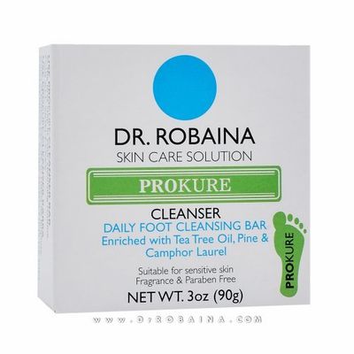 Dr. Robaina Foot Cleanser Bar for Dry, Cracked Feet - Hydrating &amp; Gentle Exfoliation with Tea Tree Oil &amp; Aloe Vera - Softens Calluses, Soothes Sensitive Skin, Paraben-Free, Made in the USA, 3oz