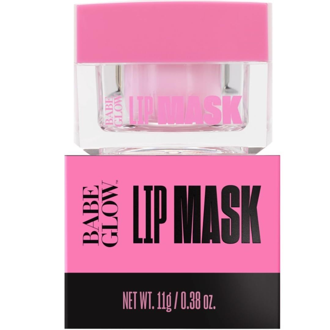 Babe Original Babe Glow Fragrance-Free Lip Sleeping Mask for Softer Lips, Hyaluronic Acid &amp; Antioxidant Infused for Smoother, Moisturized Lips, Unscented, Cruelty-Free