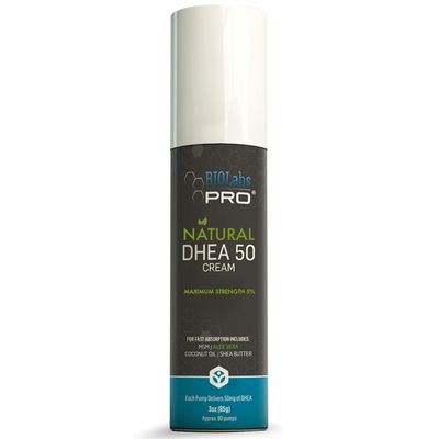 DHEA Cream 50mg for Women and Men, Maximum Strength Natural DHEA Cosmetic Formulation for Skin Hydration Balance, Pure, Non-GMO, Gluten-Free, Paraben-Free, Skin Cream 2-Month Supply (Unscented - 3oz)