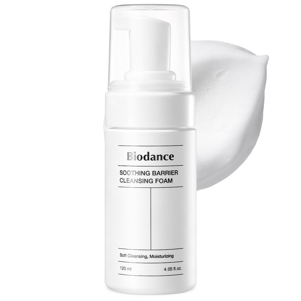 BIODANCE Soothing Barrier Cleansing Foam, Micro Bubble Foam, Gentle &amp; Mild Face Cleanser | 4.06 fl.oz, 120ml