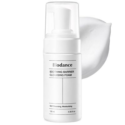BIODANCE Soothing Barrier Cleansing Foam, Micro Bubble Foam, Gentle &amp; Mild Face Cleanser | 4.06 fl.oz, 120ml