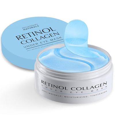 Enaskin Naturals Under Eye Patches for Dark Circles: 30 Pairs Retinol Collagen Eye Gels Mask - Reduce Wrinkles Puffy &amp; Bags - Skin Treatment Pads - Anti Aging Moisturizer For Women (Blue)