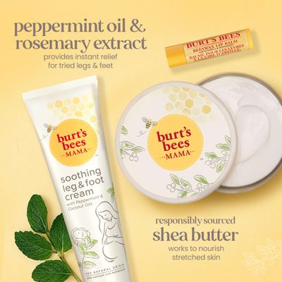 Burt's Bees Pregnancy Essentials Gifts Set, 3 Giftable Baby Shower Products &amp; Must Have Baby Registry Items, Nourishing Skincare - Mama Belly Butter, Original Lip Balm, Leg &amp; Foot Cream