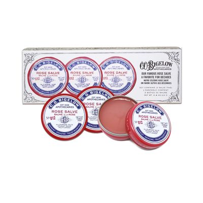 C.O. Bigelow All Purpose Salve Lip Balm Tins, Rose Salve Pack of 3 for Chapped Lips &amp; Dry Skin - Moisturizing Lip, Cuticle 0.8 oz each