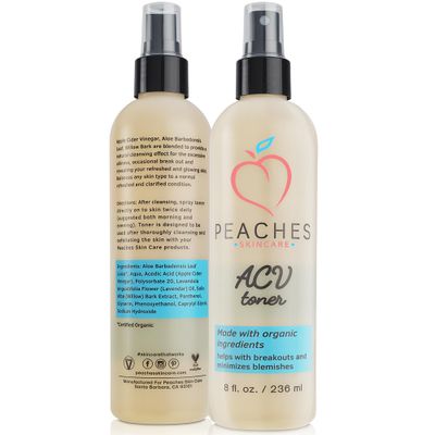 Apple Cider Vinegar Face Toner (8oz) - Vegan Toner for Face with Citrus Extracts - Facial Toner for Acne Breakouts and Blemishes - Gentle Exfoliating Toner - ACV Toner