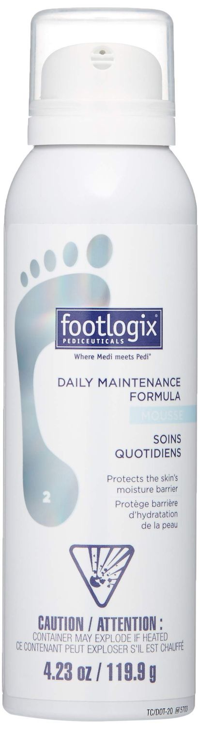 FOOTLOGIX Daily Maintenance Formula - Foot Moisturizer, Foot Mousse for Normal to Dry Skin Maintenance, Foot Mousse for Calluses and Dry Feet, 4.23oz