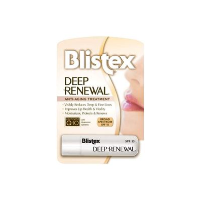 Blistex Deep Renewal Lip Protectant Sunscreen Balm, 0.13 Ounces (3.69g) (Value Pack of 4)