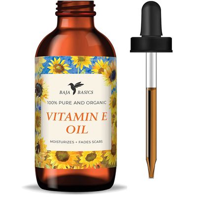 Baja Basics Pure Vitamin E Oil, Moisturizer for Skin, Face, Body, Nails and Hair, Multi-Purpose Skincare Product For Men and Women 4 oz