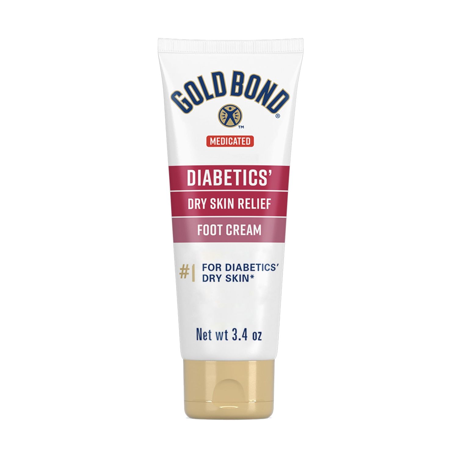 Gold Bond Medicated Diabetics&#39; Dry Skin Relief Foot Cream, 3.4 oz., Skin Protectant