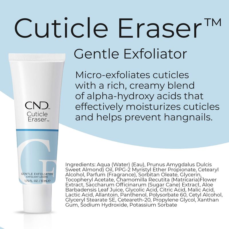 CND Cuticle Couple, SolarOil + Cuticle Eraser, Natural Blend Oils, Moisturizes and Conditions Skin, Gentle Exfoliator, 0.5 fl oz.