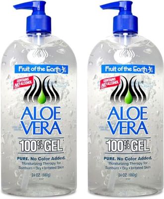 Fruit Of The Earth Aloe Vera 100% Gel with Tocopheryl Acetate, DMDM Hydantoin, Tetrasodium EDTA, Carbomer, Aloe Vera Gel, Triethanolamine, Diazolidinyl Urea, 24 oz (2 pack)