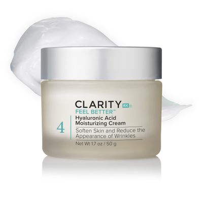 ClarityRx Feel Better Hyaluronic Acid Face Moisturizer, Natural Plant-Based Moisturizing Cream with Jojoba Oil &amp; Hyaluronic Acid for Hydration, Smooths Dry, Aging Skin, Paraben &amp; Cruelty Free (1.7 oz)
