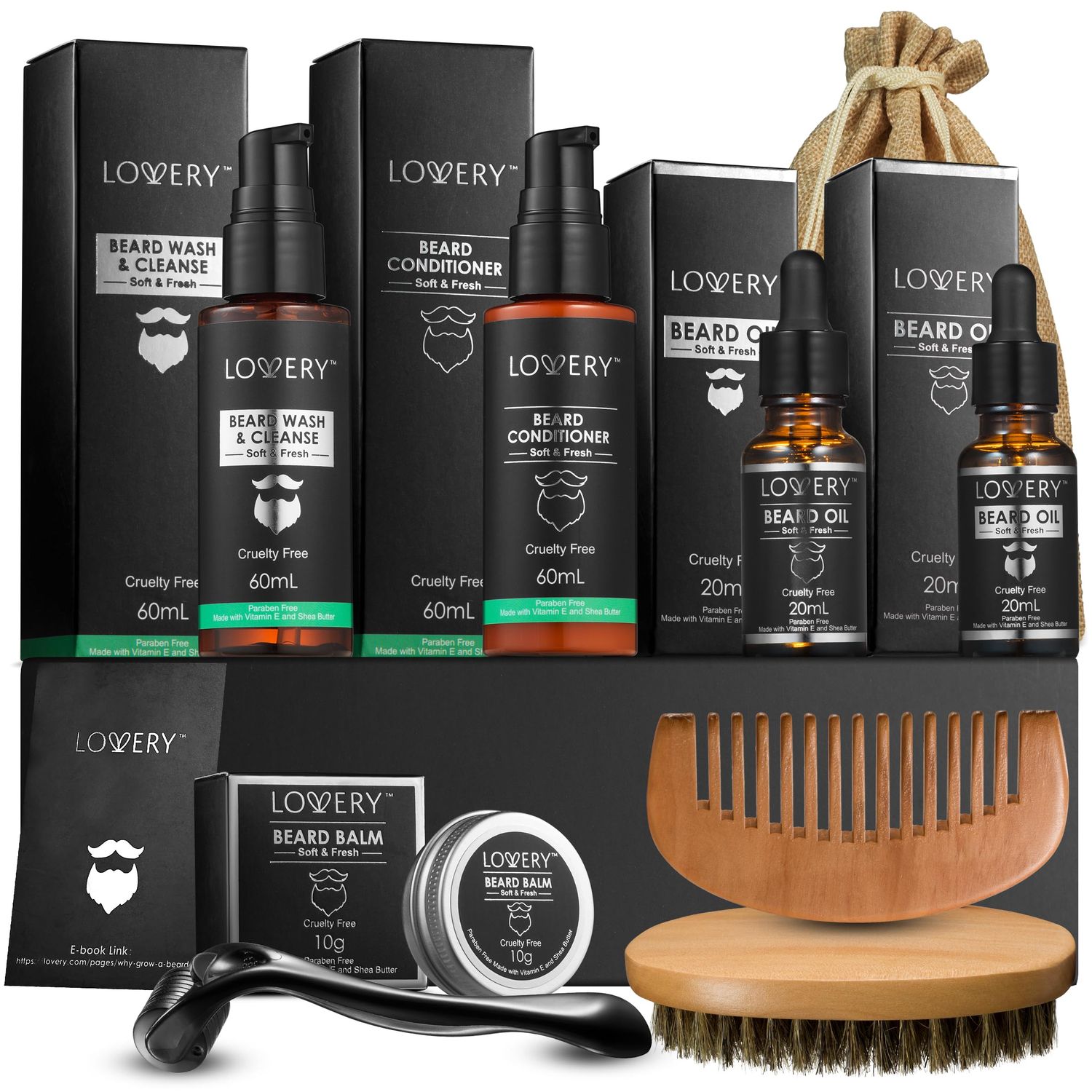 Beard Grooming Kit, Christmas Gifts for Men, Beard Kit Set with Beard Oil, Balm, Wash, Brush, Comb &amp; More, Mens Gifts for Dad Him Boyfriend Husband Man, Stocking Stuffers for Men, Birthday Gifts