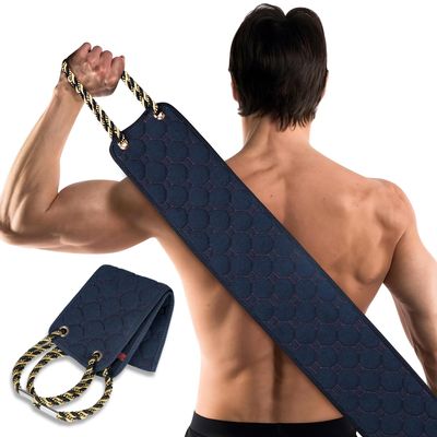 Exfoliating Back Scrubber with Handles, 39 Inch Double-Sided Back Exfoliator Body Scrub Towel, Exfoliating Washcloth Bath Tool for Use in Shower, Back Washer to Deep Clean Your Skin for Men &amp; Women