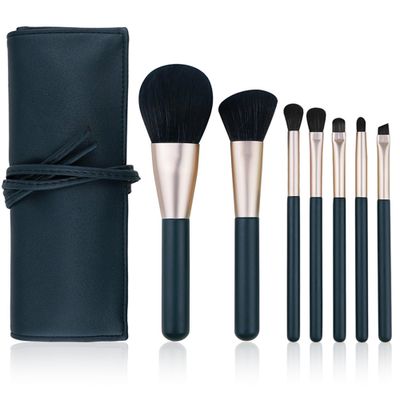 DEFSAP Makeup Brushes Set, Professional Make up Brush Set, Premium Brush Kit tools, Soft Synthetic Hair Makeup Brushes for Face, Cheek, &amp; Eye Makeup, with PU Brush Bag (Dark Green,7 Pcs)