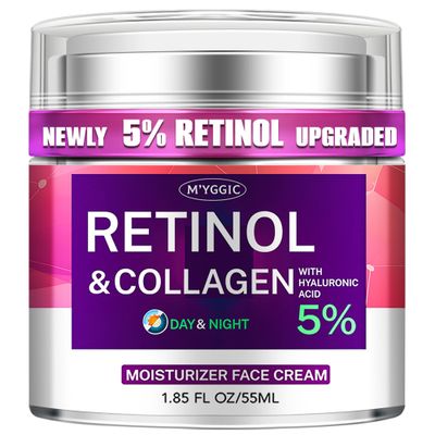 Collagen Moisturizer Retinol Face Cream with Hyaluronic Acid &amp; Arbutin, Day &amp; Night Anti Aging Facial Moisturizing Cream for Face and Neck to Reduce Wrinkles, Women and Men 1.85 Fl Oz