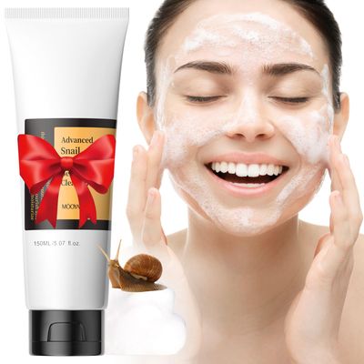 BYOTOUTY Snail Mucin Cleanser, Advanced Snail Mucin Gel Cleanser, Gentle Face Wash for Women and Men,Snail Facial Repairing Cleanser for Deep Cleaning, Ph-Balanced, Moisturizing,5.07 Fl Oz / 150 ML
