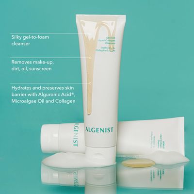 Algenist GENIUS Liquid Collagen Foaming Facial Cleanser - Hydrating Face Wash &amp; Makeup Remover with Alguronic Acid and Microalgae Oil to Nourish &amp; Restore Skin's Radiance (150ml)